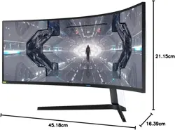 Samsung Odyssey G9 49" 1000R Curved OLED Monitor, Dual QHD Display, 1ms VA 240Hz, HDR1000, HDR10+, G-Sync, FreeSync Premium Pro | LC49G95TSSMXZN