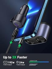 UGREEN USB A+C Car Charger with 2 Expansion Ports Cigarette Lighter Splitter PD3.0 QC3.0 Adapter Car Mobile Phone Charger