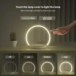 ELEHOT Bedside Lamp Table Lamp Touch Dimmable with 10 W Wireless Charger Night Light with 3 Levels Brightness for Bedroom Living Room Office (10 W)
