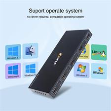 KCEVE 4 Ports KVM Switch, 4 In 1 Out HDMI KVM Switcher Box Support 4K @ 60Hz