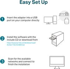 TP-Link Archer T2U 11AC USB WiFi Adapter - Dual Band 2.4G/5G AC600 Wireless Network Card, WiFi Dongle, Mini size, Supports Windows (XP/7/8/8.1/10), Mac OS