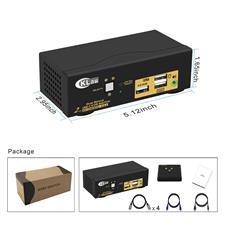 CKLau 2 Port USB-C KVM Switch 4Kx2K@60Hz, Dual Monitor USB Type-C KVM with Audio Output, Supports Keyboard Mouse Switching