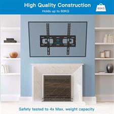 PERLESMITH PSMT2 TV Wall Bracket Tilt, TV Mount for Most 26-65 inch Flat and Curved TVs up to 60KG, Max VESA 400X400mm, 
