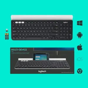 Logitech K780 Multi-Device Wireless Keyboard for Computer, Phone and Tablet – FLOW Cross-Computer Control Compatible - Speckles, White (Used)