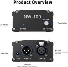 Neewer 1-Channel 48V Phantom Power Supply with Adapter, BONUS+XLR 3 Pin Microphone Cable for Any Condenser Microphone Music Recording Equipment (8 feet)
