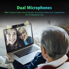 wo-we Windows Hello Face Recognition Webcam for Fast and Anti-Hacking Connection with Windows 10, Business IR Webcam with Dual Microphone Used for Video Conference, Streaming, Recording - RGB 720 Black