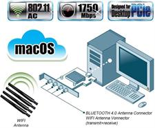 Fenvi T919 PCI-E Wi-Fi Adapter Continuity Handoff BCM94360CD Wi-Fi Card for macOS Windows 7 8 10 11 Native Airport BT4.0 1750Mbps Dual Band 802.11ac Beamforming+ WLAN Plug and Play Cataline Mojave OS X
