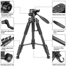 NeePho Tripod Professional Camera Tripod NP-3180S with 360 Degree Rotation Accurate Video Recording | Wireless Remote Control Compatible with Most Phone | Stable Flip Lock Aluminium Alloy Legs