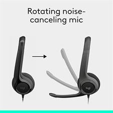 Logitech H390 Gaming Headphones, Wired Headphones with Mic, USB Headset with Microphone for PC, Noise Cancelling Microphone for Video Meetings, Music, Gaming - Black