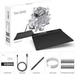 XP-Pen Star G640 Digital Graphic Tablet 6x4 Inch Art Tablet with Battery-Free Stylus Pen Tablet for Mac, Windows and Chromebook (Drawing/E-Learning/Remote-Working)