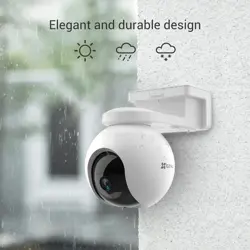 EZVIZ CB8 2K Wireless PTZ Outdoor Security Camera with Solar Panel, Battery/Solar Powered, Auto-Tracking, Color Night Vision, 2-Way Talk, Human Detection, Waterproof, 256G SD/iCloud Storage