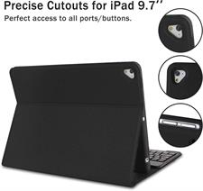 KVAGO iPad Keyboard Case 9.7 inch, Compatible with iPad 6th Generation,iPad 5th Generation, iPad Pro 9.7 inch, iPad Air 2,iPad Air, Protective Folio Cover with Wireless Bluetooth Keyboard -Black