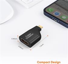 CableCreation USB C to HDMI Mini Adapter, Portable Type C to HDMI Female 4K Aluminum Converter, Thunderbolt 3 Compatible for MacBook Pro 2019/2018,Galaxy 22 Ultra,S9/8,Surface Book 2, XPS 13, Black