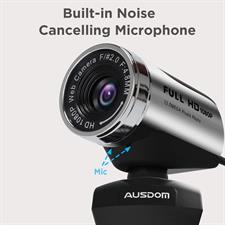 AUSDOM Full HD 1080P Wide Angle View Webcam with Anti-Distortion, AW615 USB Computer Camera,90-Degree FOV, auto Low-Light Correction, Plug and Play for Zoom/Skype/Teams,Conferencing and Video Calling