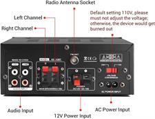 KS-33BT 500W+500W 2CH Bluetooth Power Amplifier, 2xMic Input Digital Audio Player Home Stereo HIFI USB Memory Card Aux FM Amplifier