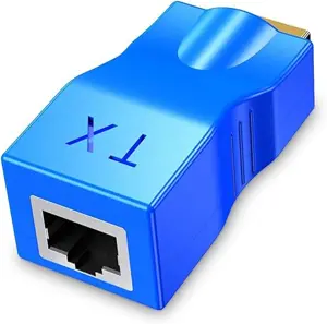 HDMI Extender Adapter, HDMI to RJ45 Ethernet Network Converter Over by Cat5-e/6 Cable Splitter 1080p up to 30m/98ft Repeater for HDTV HD TV DVD PS4 STB