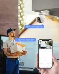 EZVIZ CB8 2K Wireless PTZ Outdoor Security Camera with Solar Panel, Battery/Solar Powered, Auto-Tracking, Color Night Vision, 2-Way Talk, Human Detection, Waterproof, 256G SD/iCloud Storage