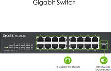 Zyxel 16-Port Gigabit Ethernet Unmanaged Switch  [GS1100-16]