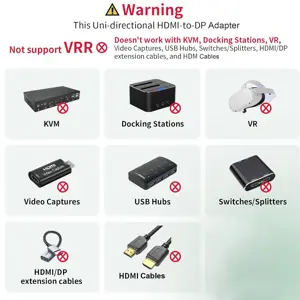 BENFEI HDMI to DisplayPort, Uni-Directional HDMI (Source) to DisplayPort (Display) Adapter 4K@60Hz/2K@144Hz/1080P@165Hz Compatible with Laptop, Xbox 360 One, PS4 PS3 Device