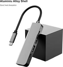 USB C Hub 5 in 1 Extension hub, USB-c Interface Multifunction Adapter with 4K HDMI, 2 USB 3.0 Ports and 2 USB-c, Compatible with Laptop, MacBook, iPad, Mac Mini and More Type C Devices