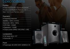 F&D F210X 2.1 Channel Multimedia Speaker (Black) | Wireless Bluetooth Speakers | Subwoofer Satellite Speakers/LED Display/USB/SD Card | Home Theatre | Powerful Bass | Speaker for Laptop, Pc & Mobile