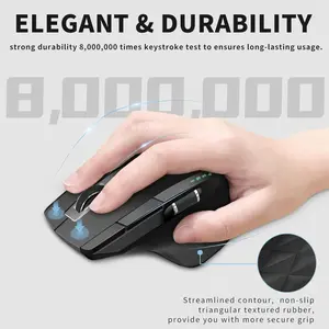 Rapoo Bluetooth Wireless Mouse, 4 Adjustable DPI Rechargeable, Multi-Device (3 Bluetooth+USB) Programmable Ergonomic Mouse with Side Roller, Laser Mouse for Laptop Desktop PC