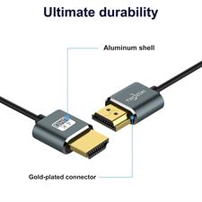 TWOZOH Ultra-Thin HDMI to HDMI Cable 15FT, Hyper Slim HDMI 2.0 Cable, Extreme Flexible HDMI Cord Support 3D/4K@60Hz, 2160P, 1080P