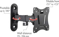 Schwaiger Motion 2 29 Inch Black Flat Screen Wall Brackets (25 kg, 33 cm (13 inches), 29 Inches, 75 x 75 mm, 100 x 100 mm, Black)