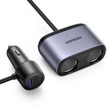UGREEN USB A+C Car Charger with 2 Expansion Ports Cigarette Lighter Splitter PD3.0 QC3.0 Adapter Car Mobile Phone Charger