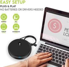 Conference USB Microphone, Computer Desk Microphone with Mute Button and LED Indicator, Plug & Play Omnidirectional Condenser PC Laptop Mics for Online Meeting/Class,Skype,Recording,Chatting,Zoom