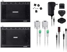 Monoprice 4K Pro HDBaseT Extender Kit, IR, 70 Meters with PoC, Over Cat6, RS232, HDCP 2.2, Black - Blackbird Series