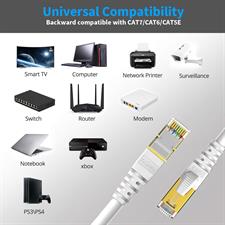 KASIMO CAT 8 Ethernet Cable 10M Round Network Internet Ethernet LAN Cable,High Speed 40Gbps 2000Mhz SFTP LAN Wires Internet Patch Cable with RJ45 Gold Plated Connector for Switch/Router/