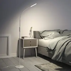 LED Floor Lamp with 3 Color Temperatures & 5 Brightness Levels, Gladle Dimmable Tall Bright Light for Living Room Bedroom Office, Adjustable Minimalist Reading Standing Lamp Works with Smart Plug