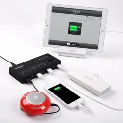 ORICO 7 Port USB 3.0 Smart-Charging Hub Max Deliver 5V2.4A for iPad or Other Tablets - Black