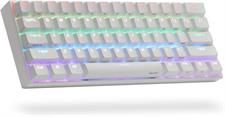 Anne PRO 2D, 60% Wired/Wireless Mechanical Keyboard (Gateron Brown Switch/White Case) - Full Keys Programmable - True RGB Backlit - Tap Arrow Keys - Double Shot PBT Keycaps - NKRO - 1900mAh Battery
