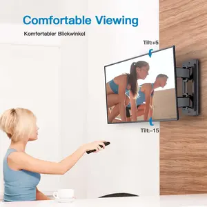 PERLESMITH PSSFK1 TV Wall Bracket for Most 13-42 Inch TVs, 20kg Weight Capacity Max VESA 200x200mm, Solid and Sturdy TV Bracket with Swivel Tilt 