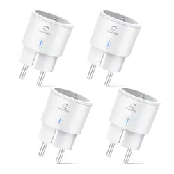 EIGHTREE WiFi Smart Socket, EIGHTREE Mini Smart Plug, Compatible with Alexa, Google Home, SmartThings, Energy Consumption Monitoring, 2.4 GHz Required, 4 Pack