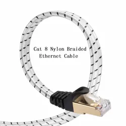 DanYee Cat 8 Ethernet Cable, Nylon Braided 50ft CAT8 High Speed Professional Gold Plated Plug STP Wires CAT 8 RJ45 Ethernet Cable 0.5M, 1M, 5M, 7M, 8M, 15M, 20M (Multi Color)