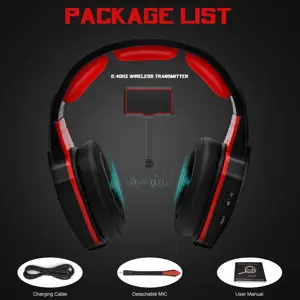 HUHD Wireless Gaming Headset for PS5 PS4 Nintendo Switch PC Laptop, Wireless Headset Over Ear 2.4GHz USB Connection Gaming Headphone with 7.1 Surround Sound & Detachable Microphone