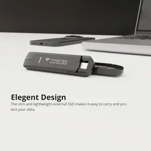 Timetec 512GB Pro Portable USB 3.2 Gen 2 Type-C / Type-A SSD Read Speed 1000MB/s Solid State Drive Stick for iPhone 15/Android/Tablet/Windows/Mac