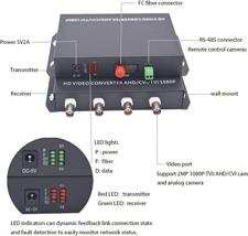 4 Channels HD Video Over Fiber Optic Media Converters - for 1080p 960p 720p CVI TVI AHD HD Camera (with RS485 Data)