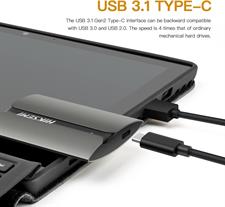 HIKSEMI External SSD 512 GB, Portable Mini USB 3.1 Type-C SSD Hard Drive External, Up to 560 MB/s Read, Compatible with Android Phone/Android Tablet/PC/Laptop (Grey)-T300S