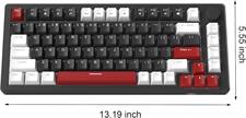 MageGee 75% Mechanical Gaming Keyboard, Compact Blue Backlit Wired Gaming Keyboard with Yellow Switches, EVA Foam, Knob Control, STAR75 Portable NKRO PC Gaming Keyboard - White & Black