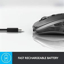 Logitech MX Anywhere 2S Wireless Mouse Use On Any Surface, Hyper-Fast Scrolling, Rechargeable, Control Up to 3 Apple Mac and Windows Computers and Laptops (Bluetooth or USB)