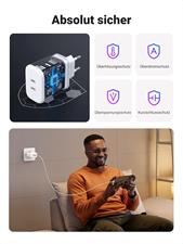 UGREEN 40W USB C Charger Double USB C Power Supply USB C Power Plug Supports 20W Compatible with iPhone 15 Pro Max, 14, 13, 12, HomePod Mini, iPad Pro, Watch 8, Galaxy S23, S22, Pixel, Redmi