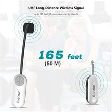 Bietrun UHF Wireless Microphone Headset, 165ft Range, Working Time 6H, 1/4''Plug, Wireless Headset Mic ＆Handheld Mic 2 in 1, for Karaoke Speaker, Amplifier, Mic Speakers