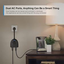 Maxcio EOP03-EU WiFi Outdoor Socket, Maxcio Smart Outdoor Socket, Waterproof, Compatible with Alexa & Google Home, WiFi Double Socket Outdoor with 2 Outputs, IP44 Sockets with App Remote Control, Timer Function