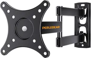 Perlegear PGXSF1 TV Wall Bracket for Most 10-30 inch TVs or Monitors up to 20kg, Full Motion TV bracket Swivels Tilts Extends Rotates, Fits VESA 50x50mm/75x75mm/100x100mm