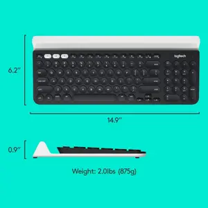 Logitech K780 Multi-Device Wireless Keyboard for Computer, Phone and Tablet – FLOW Cross-Computer Control Compatible - Speckles, White (Used)