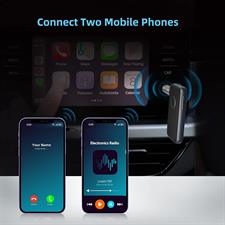 Car Bluetooth AUX Adapter, ZIOCOM Bluetooth 5.0 Receiver with Handsfree Calls, Built-in Battery, Dual Connection, Aux To Bluetooth Adapter for Car/Home Music Streaming System/Speakers